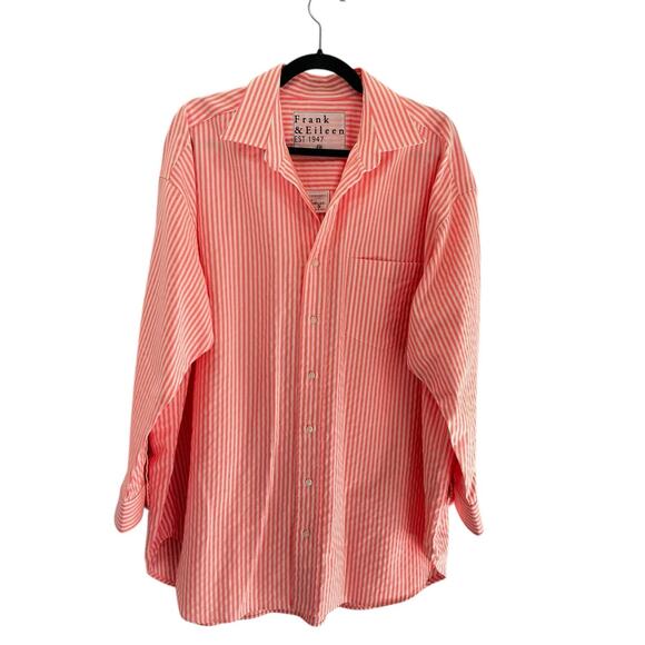 Frank & Eileen Mackenzie Button-Up Italian Oxford Neon Stripe Shirt One Size OS - Picture 6 of 15